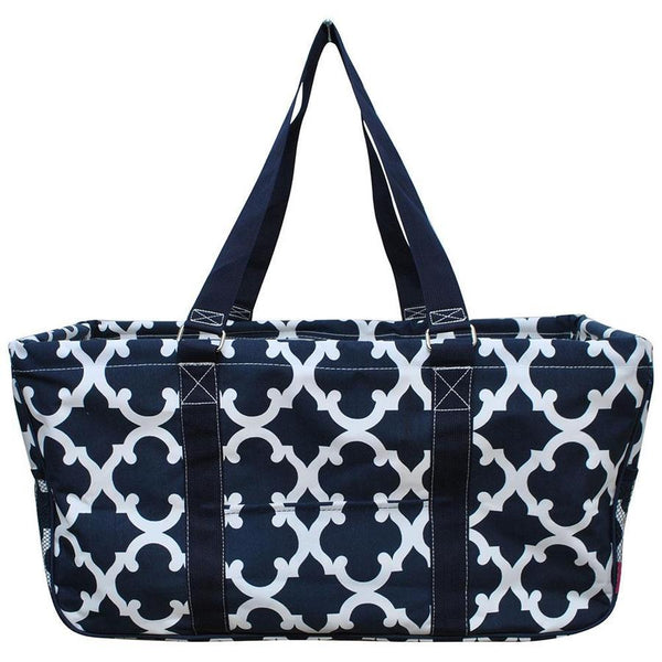Navy Geometric Haul It All Basket