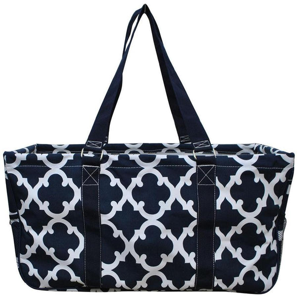 Navy Geometric Haul It All Basket