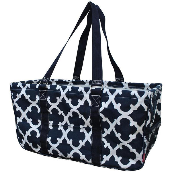 Navy Geometric Haul It All Basket