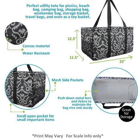 Navy Geometric Haul It All Basket