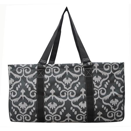 Gray Damask Haul It All Basket