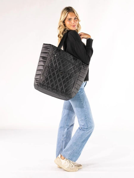 Swivel Rolling Tote Black