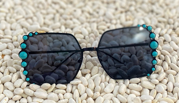 Turquoise Retro Sunglasses