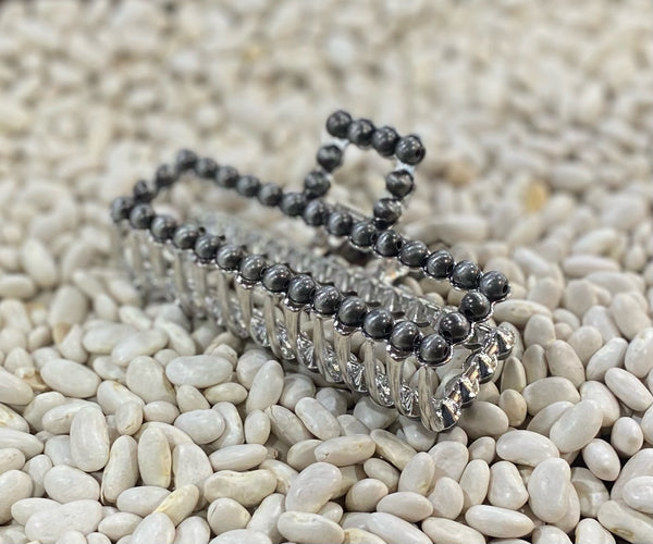 Faux Navajo Pearl Rectangle Claw Clip