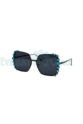 Turquoise Retro Sunglasses