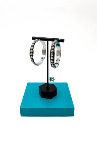 On the Dot Oxidized Hoop Earrings