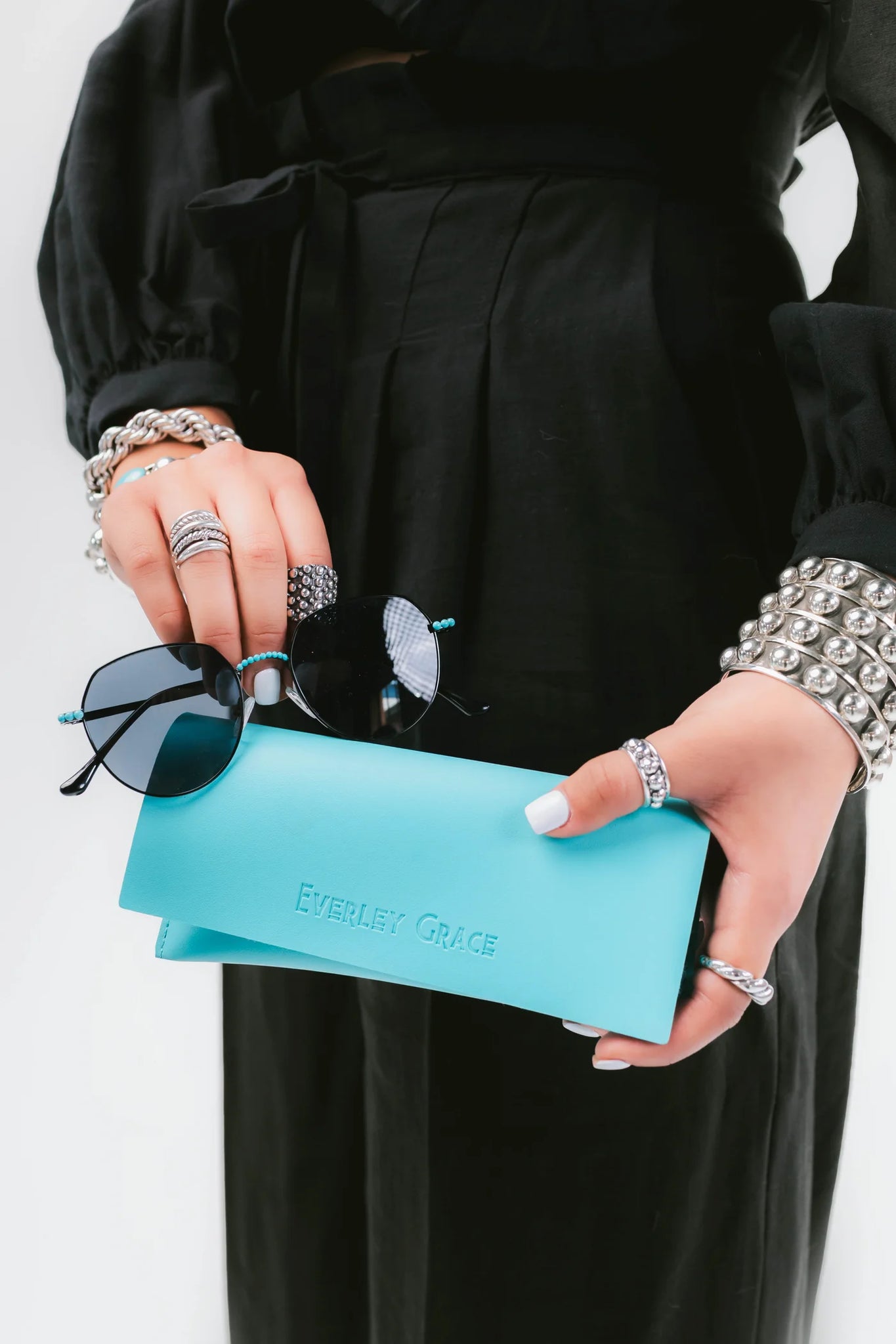 Turquoise Octagon Sunglasses