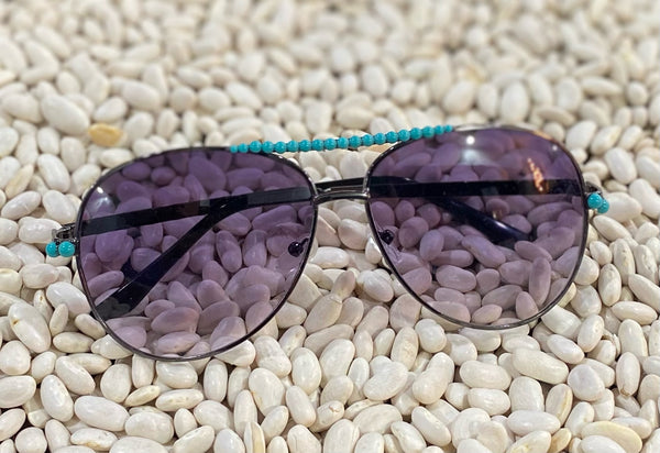 Turquoise Aviator Sunglasses