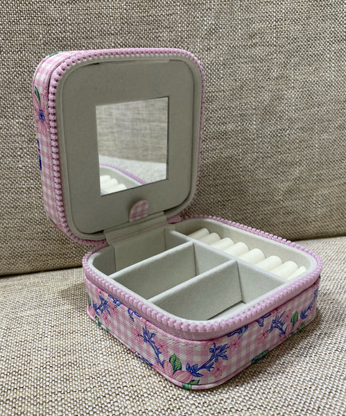 Pink Gingham Jewelry Box