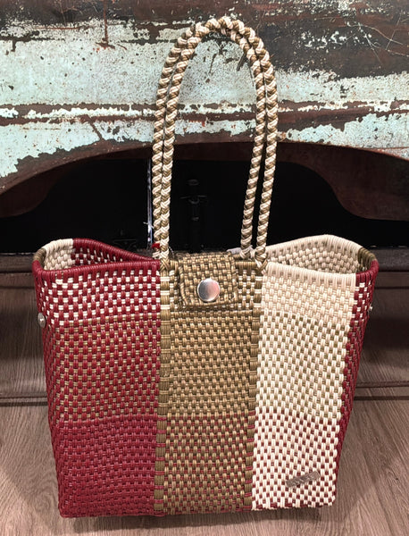 Emmanuel Aggie Gold Hand Woven Tote with Clasp