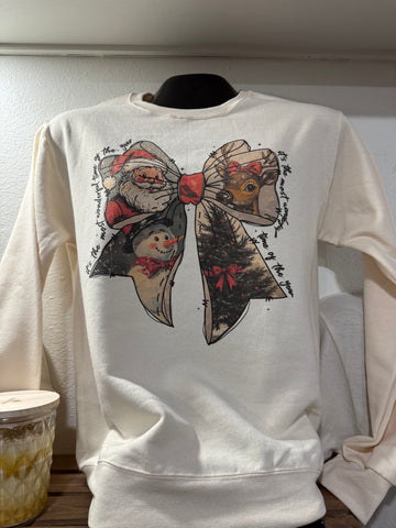Christmas Vintage Bow Crewneck