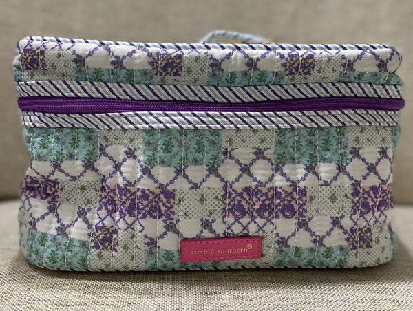 Purple Patch Quilted Makeup Case