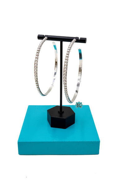 Shining Star Silver Hoop Earrings