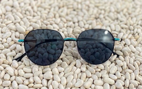 Turquoise Octagon Sunglasses