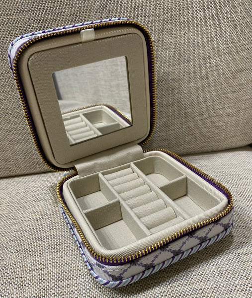 Purple Patch Quilted Tassel Jewelry Case