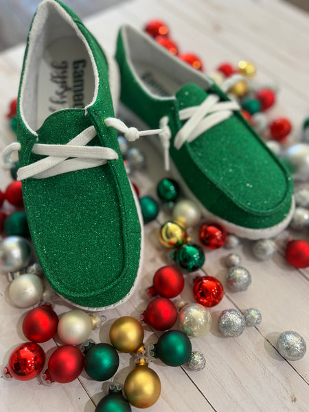 Game Day Green Glitter Gypsy Jazz Shoes