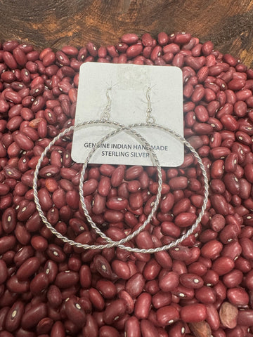Sterling Silver Roped Hoops