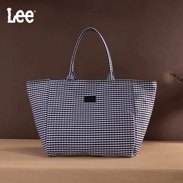 LEE Plaid Cotton Tote/ Extra Large Tote Black