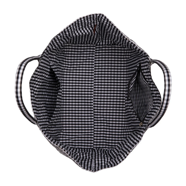 LEE Plaid Cotton Tote/ Extra Large Tote Black