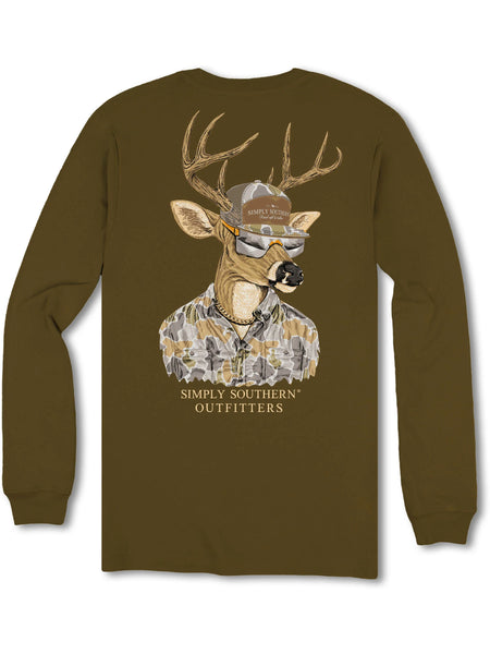 Cool Camo Deer Long Sleeve Tee