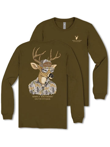 Cool Camo Deer Long Sleeve Tee