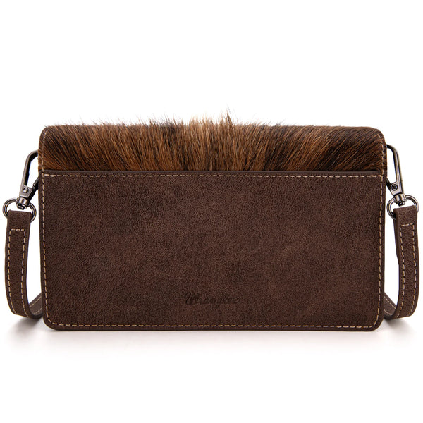 Genuine Hair-On Cowhide Wallet/Crossbody -Coffee