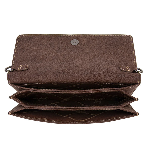Genuine Hair-On Cowhide Wallet/Crossbody -Coffee