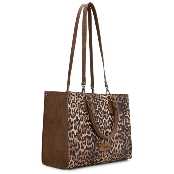 Leopard Print Wide Tote Bag/Crossbody