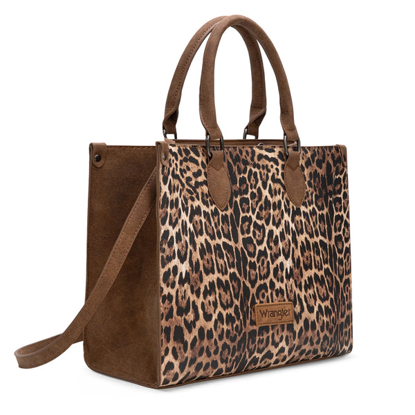 Leopard Print Wide Tote Bag/Crossbody