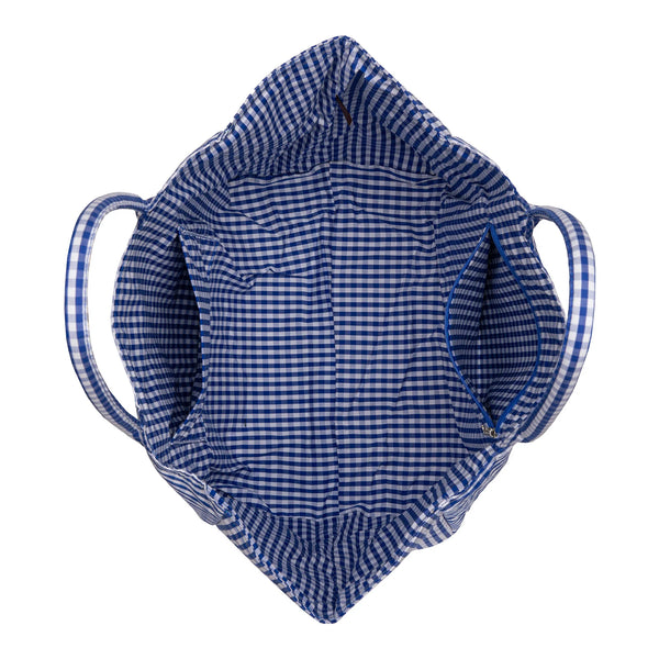 LEE Plaid Cotton Tote/ Extra Large Tote Navy