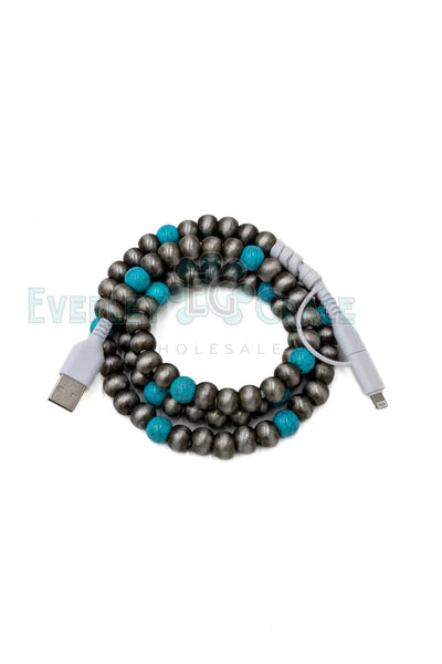 4-in-1 Silver Pearls Beaded Charging Cable