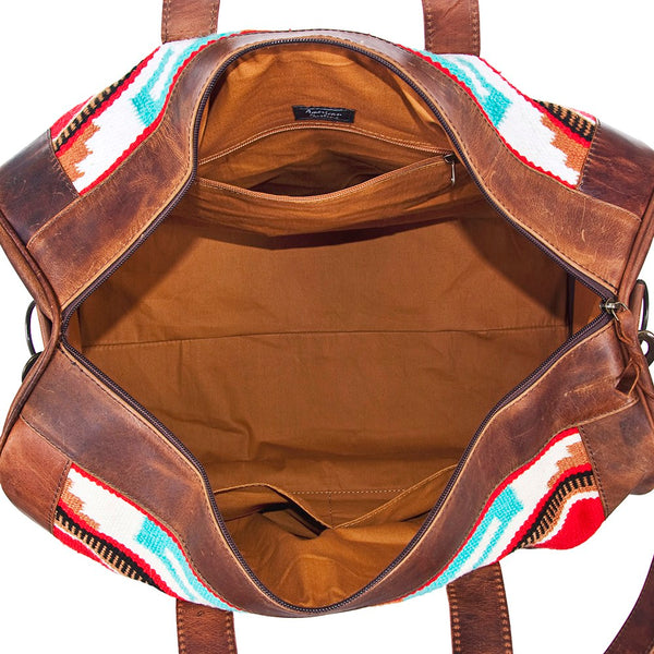 Red Aztec Saddle Blanket Duffel Bag