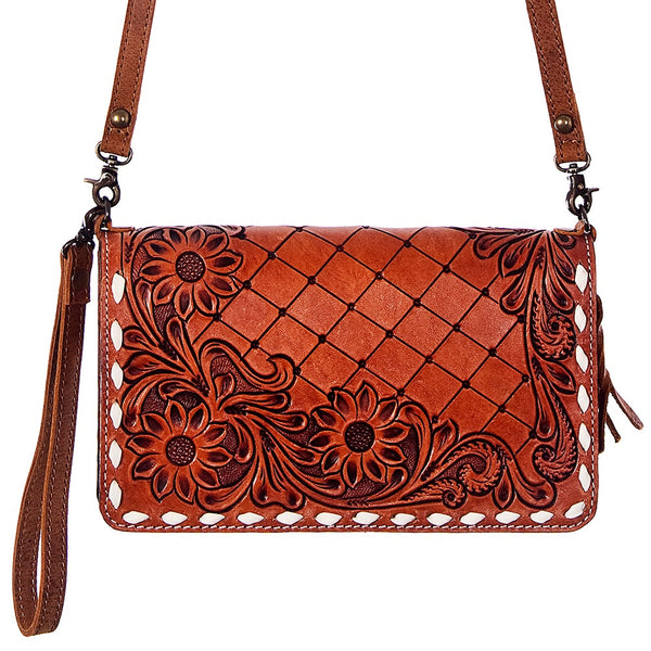 Small Tooled Leather Crossbody