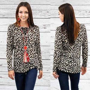 Leopard Long Sleeve with Criss Cross Lace