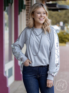 Grey Simply Sparkle Sweatshirt Top