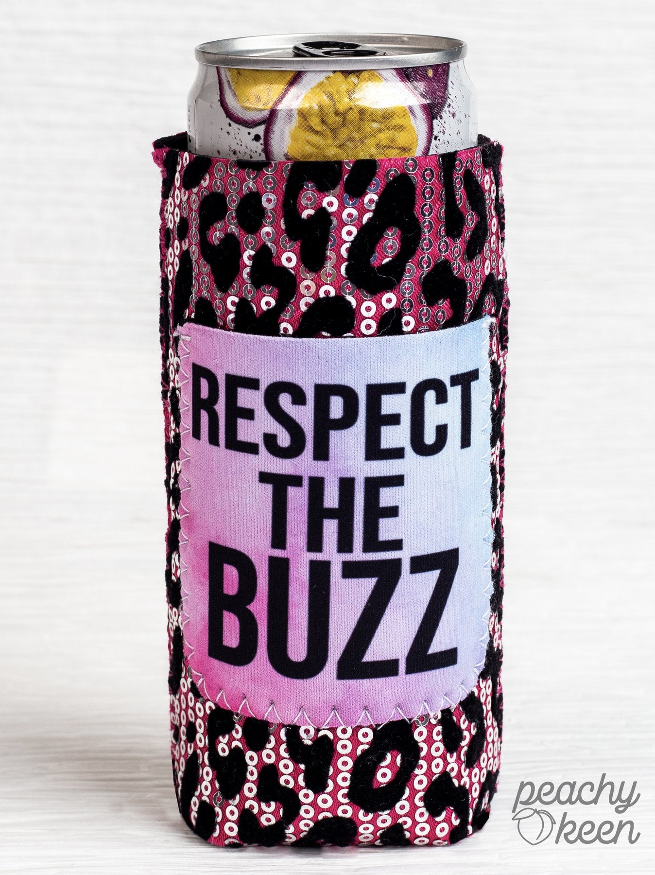 Respect the Buzz Slim Can Cooler