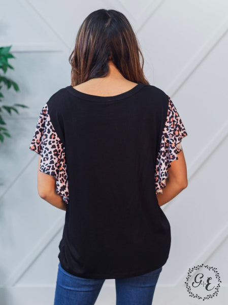 Day to Night Black and Leopard Top