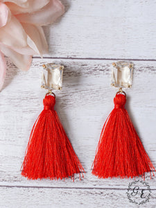 Love Notes Red Tassel Earrings