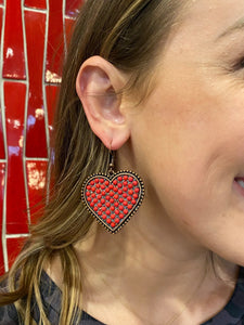 Achy Breaky Heart Red Earrings