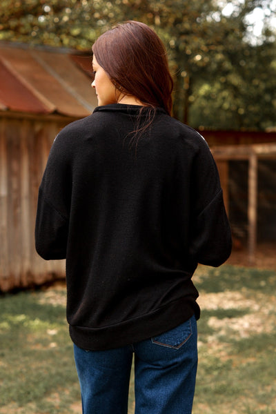 Searching for Adventure Black Pullover