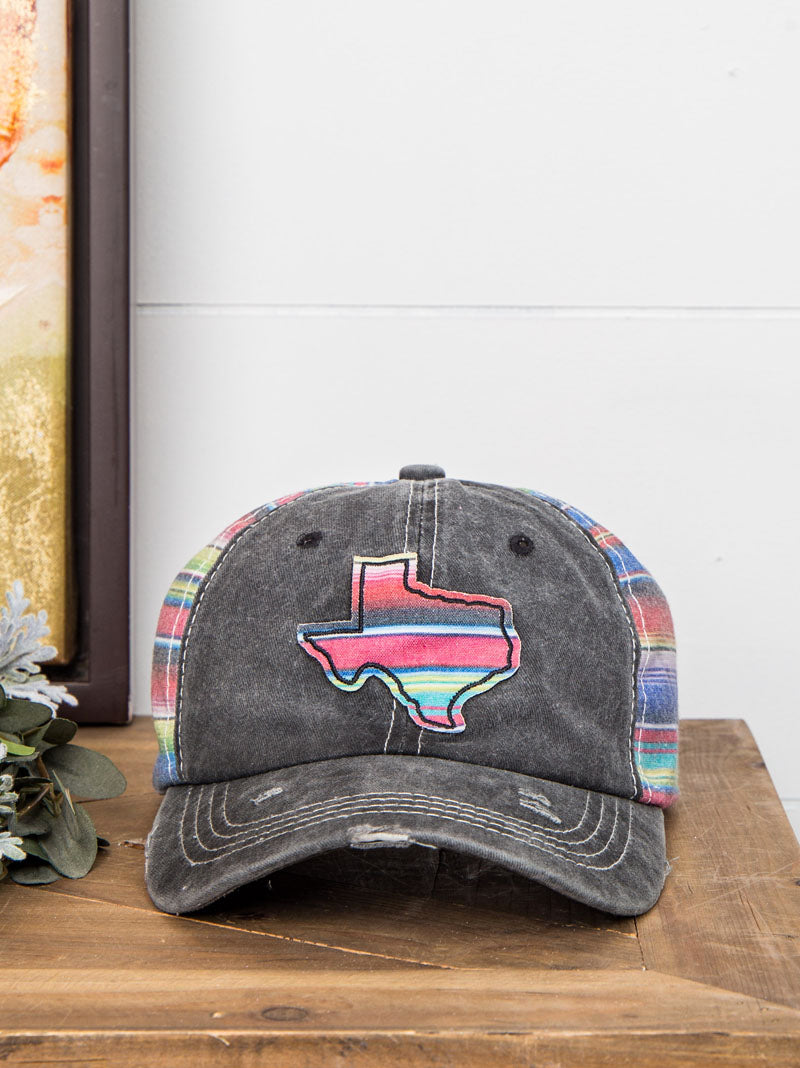 Embroidered Serape Texas Hat in Charcoal