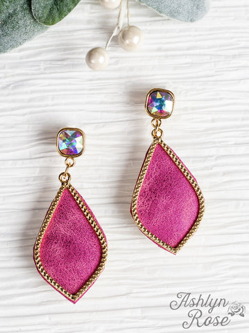 Too Strong to be Dainty Fuchsia Earrings