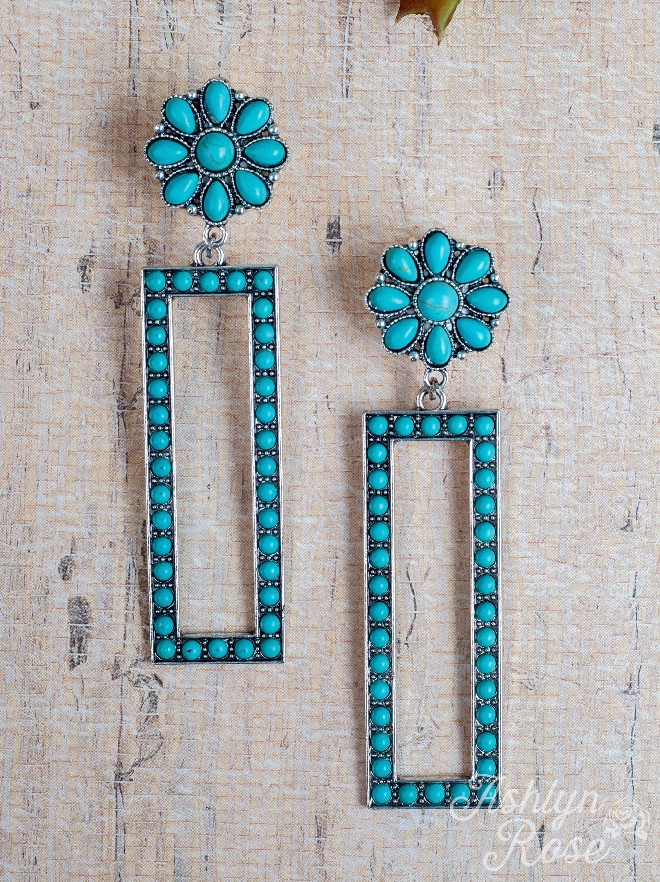 Turquoise Ace High Stone Earrings