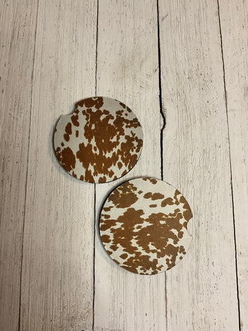 Cowhide Car Coasters