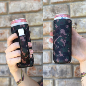 Camo Slim Can Cooler with Handle
