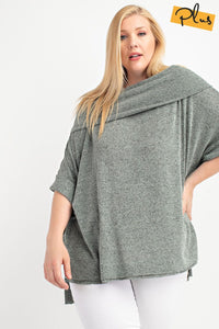 Faded Olive Double Up Sweater Tunic