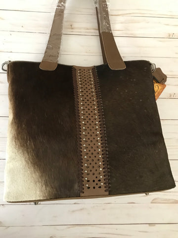 Delila 100% Genuine Leather Hair on Hide Tote