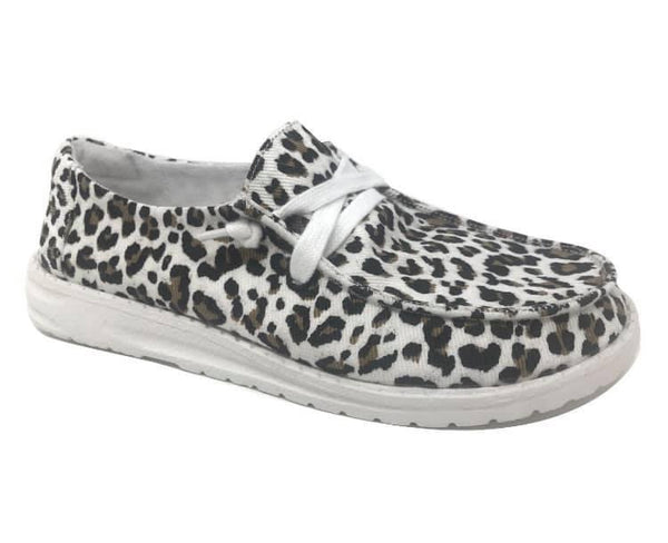 White and Tan Cheetah Gypsy Jazz Shoes