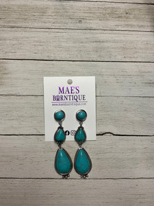 Turquoise Stone and Silver Joanna Earrings