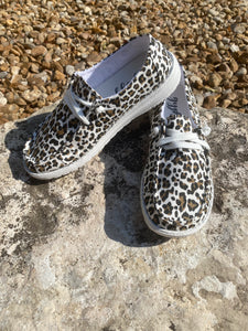 White and Tan Cheetah Gypsy Jazz Shoes